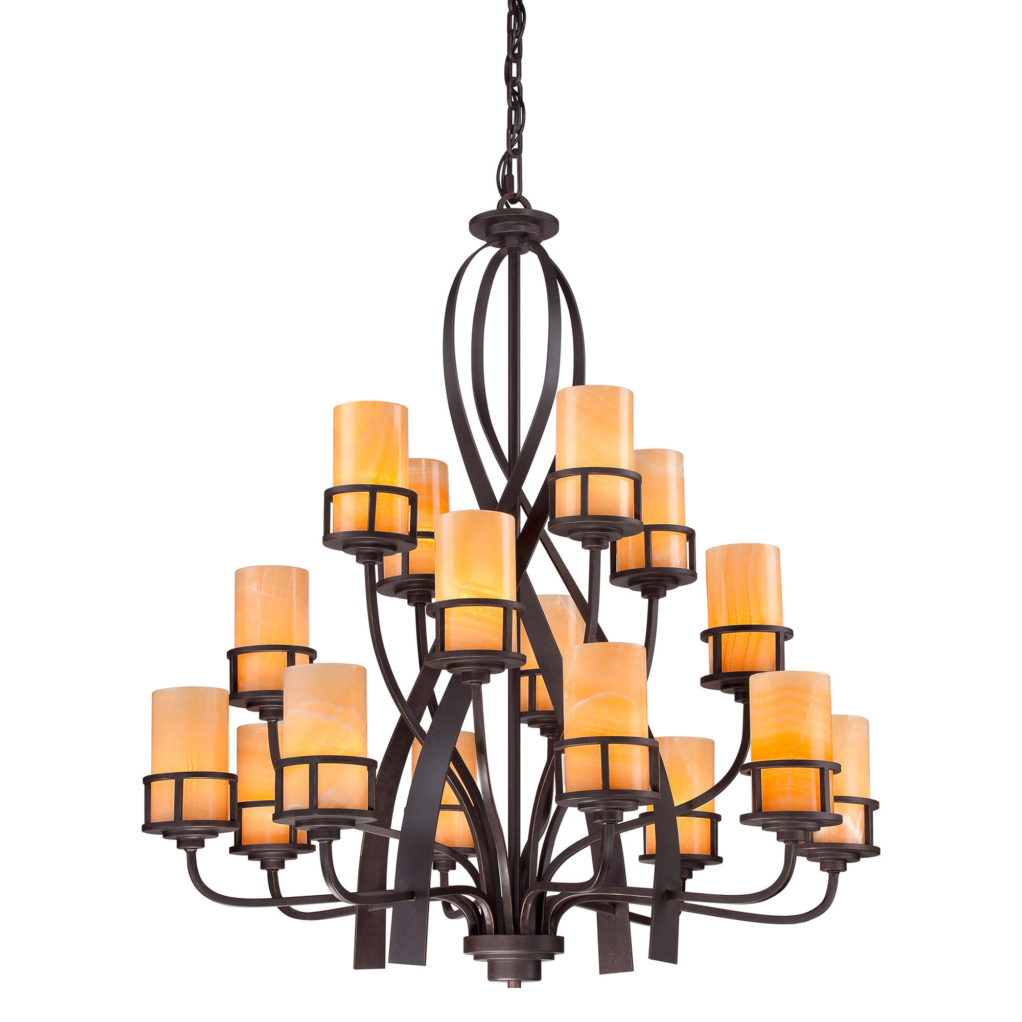 KRONLEUCHTER 106.7/135.9 cm    - Bronzefarben, Romantik / Landhaus, Stein/Metall (106.7/135.9cm) - Elstead Lighting