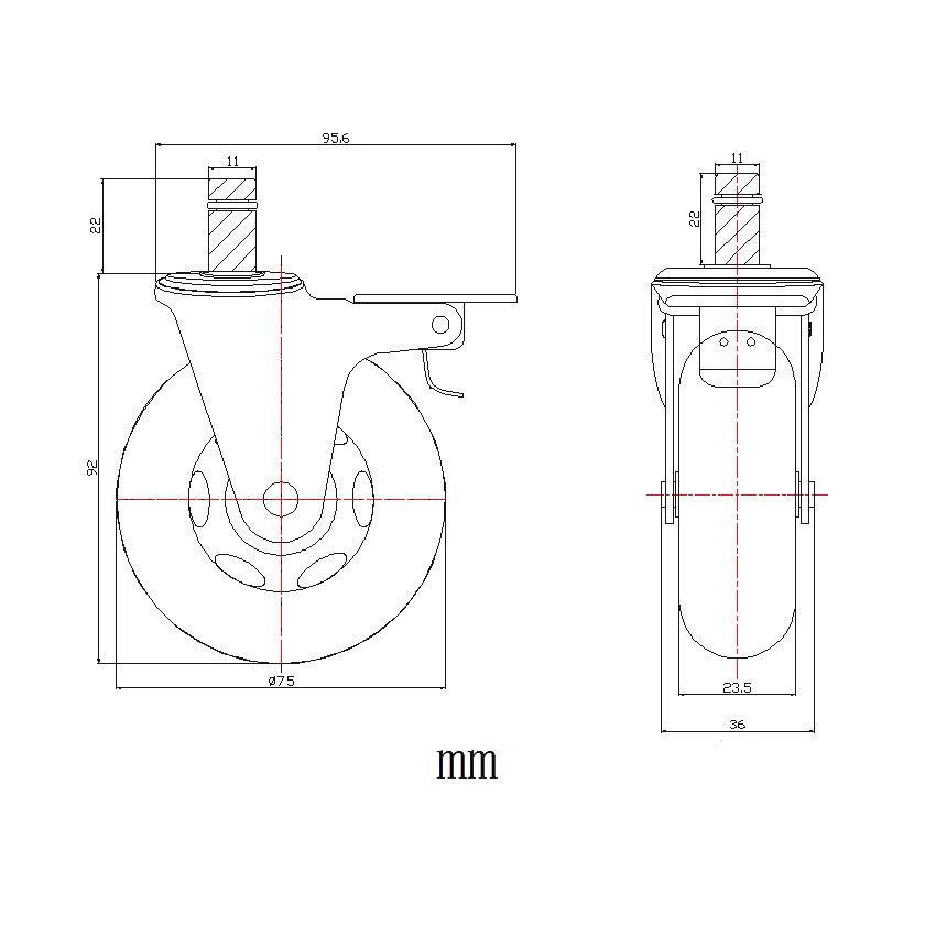 DREHSTUHLROLLE - Transparent/Silberfarben, Basics, Kunststoff/Metall (3,6/9,2/7,5cm) - MID.YOU