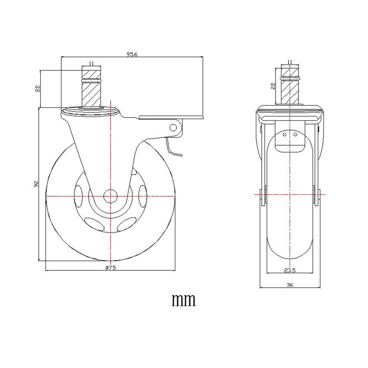 HJUL TILL SNURRSTOL  - silver/svart, Basics, metall/plast (3,6/9,2/7,5cm) - MID.YOU