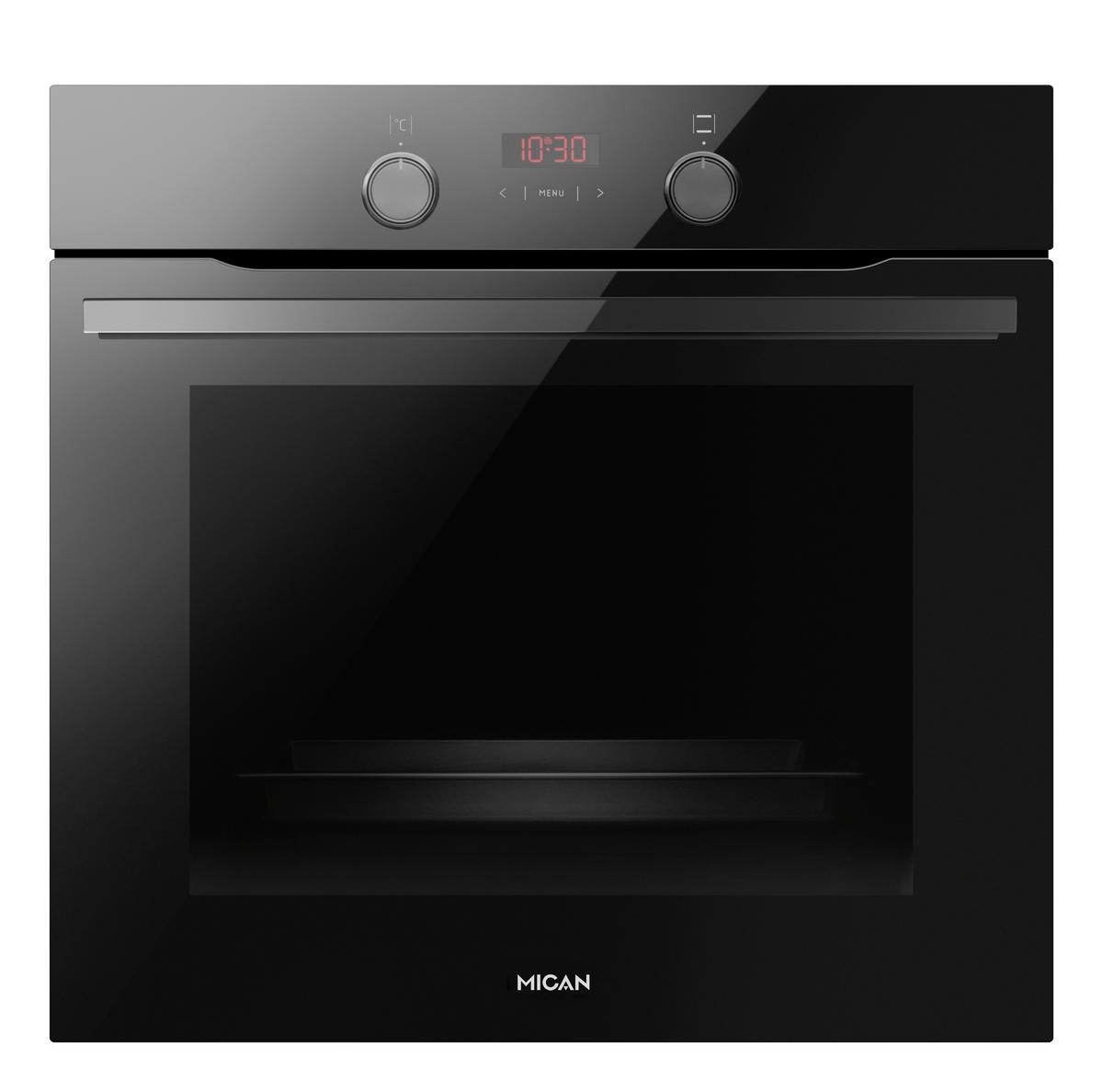 EINBAUBACKOFEN 90550  - Schwarz, Basics, Glas/Metall (59,5/69,1/56cm) - Mican