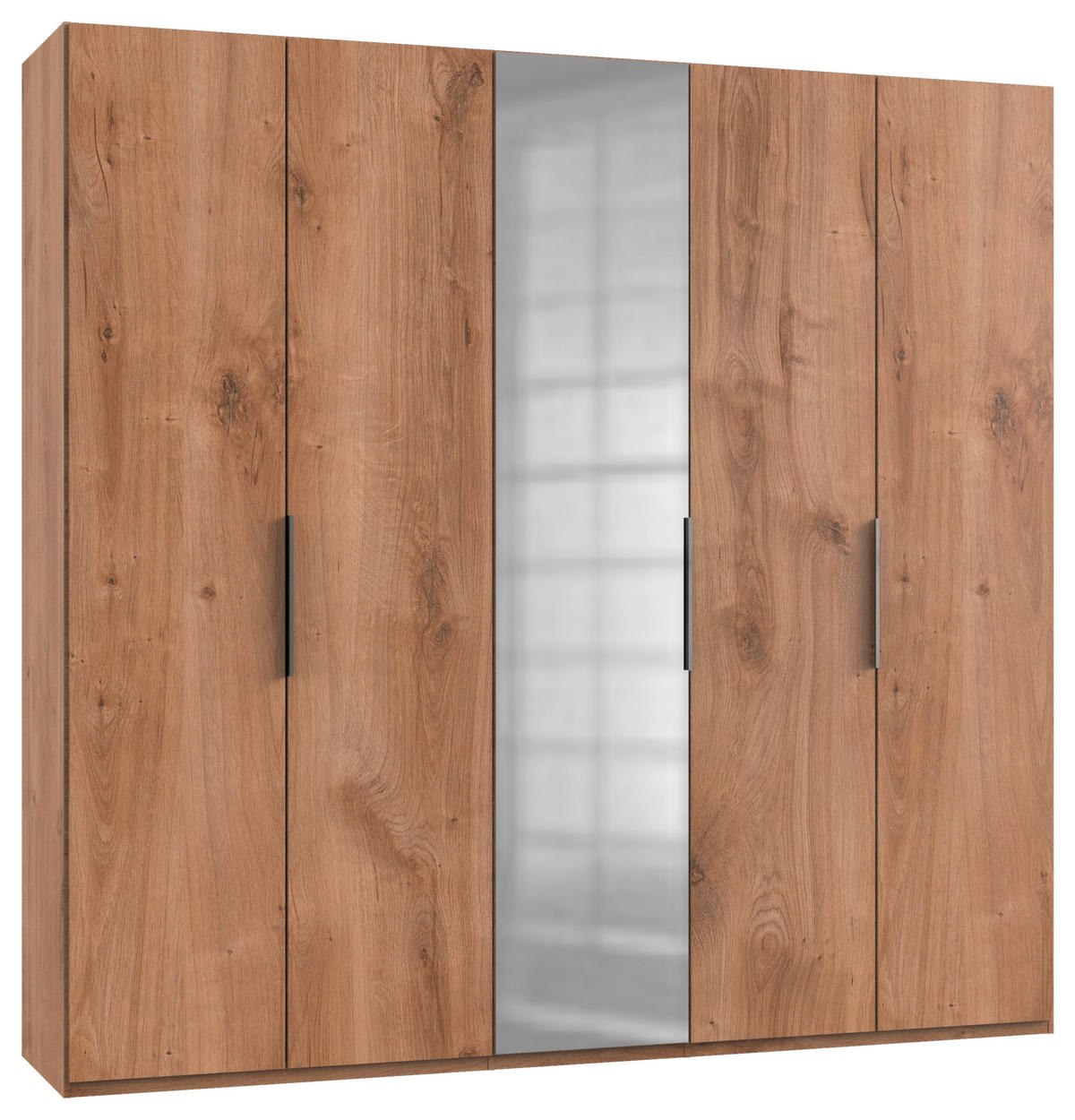 DREHTÜRENSCHRANK 250/236/58 cm 5-türig Eichefarben  - Chromfarben/Eichefarben, MODERN, Holzwerkstoff (250/236/58cm) - MID.YOU