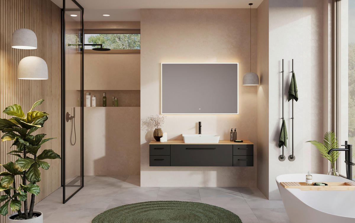 BADEZIMMERSPIEGEL 90/80/4 cm  - KONVENTIONELL, Glas (90/80/4cm) - Belluti