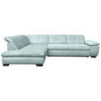 ECKSOFA  in Cord Pastellblau  242/313 cm  - Pastellblau/Schwarz, Design, Textil/Metall (242/313cm) - Xora