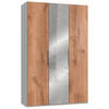 DREHTÜRENSCHRANK in Weiss, Eichefarben, Alufarben  - Chromfarben/Weiss, Modern, Holzwerkstoff (150/236/58cm) - MID.YOU