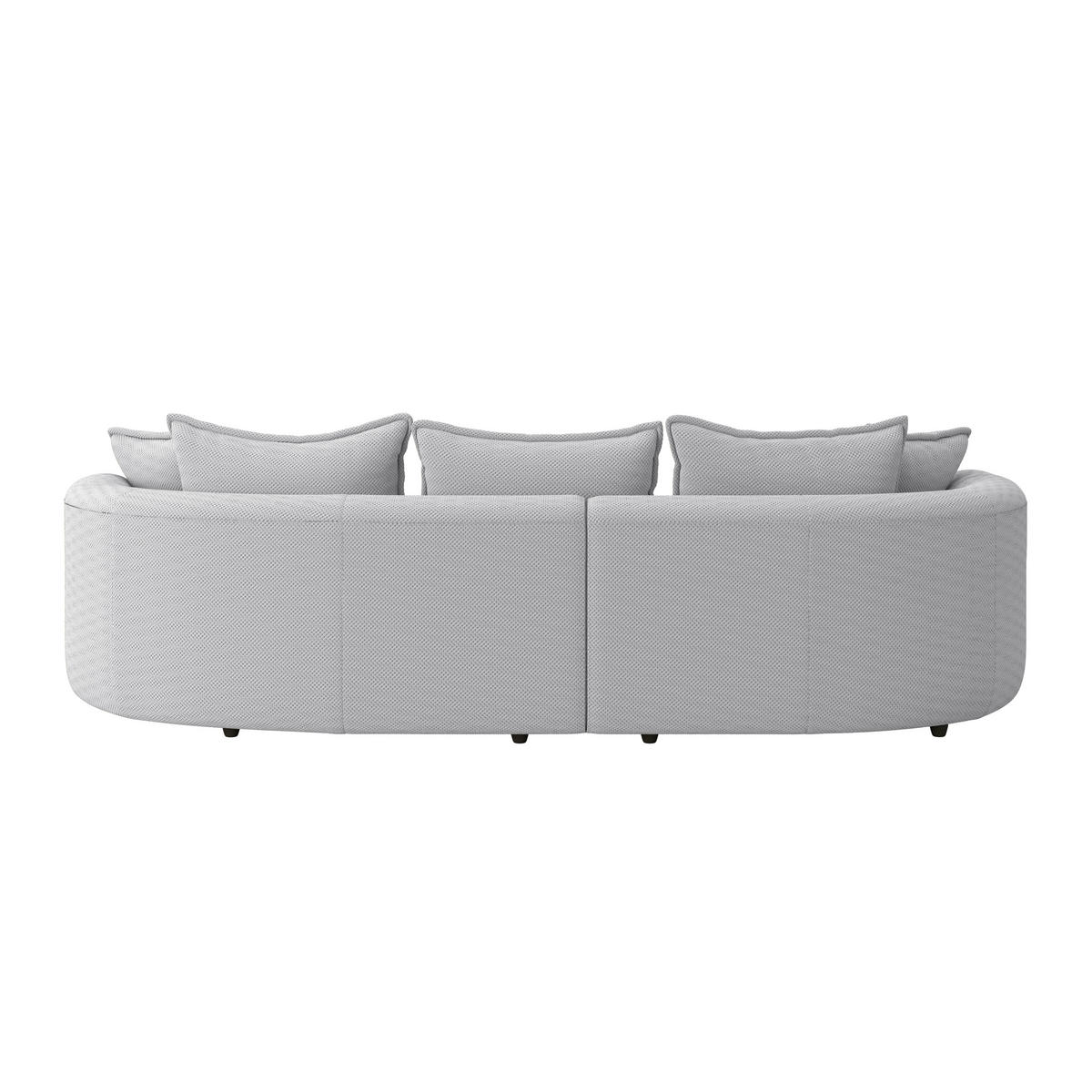 ECKSOFA LEVI Hellgrau Velours, Struktur  - Hellgrau/Schwarz, MODERN, Kunststoff/Textil (168/287cm) - Livetastic