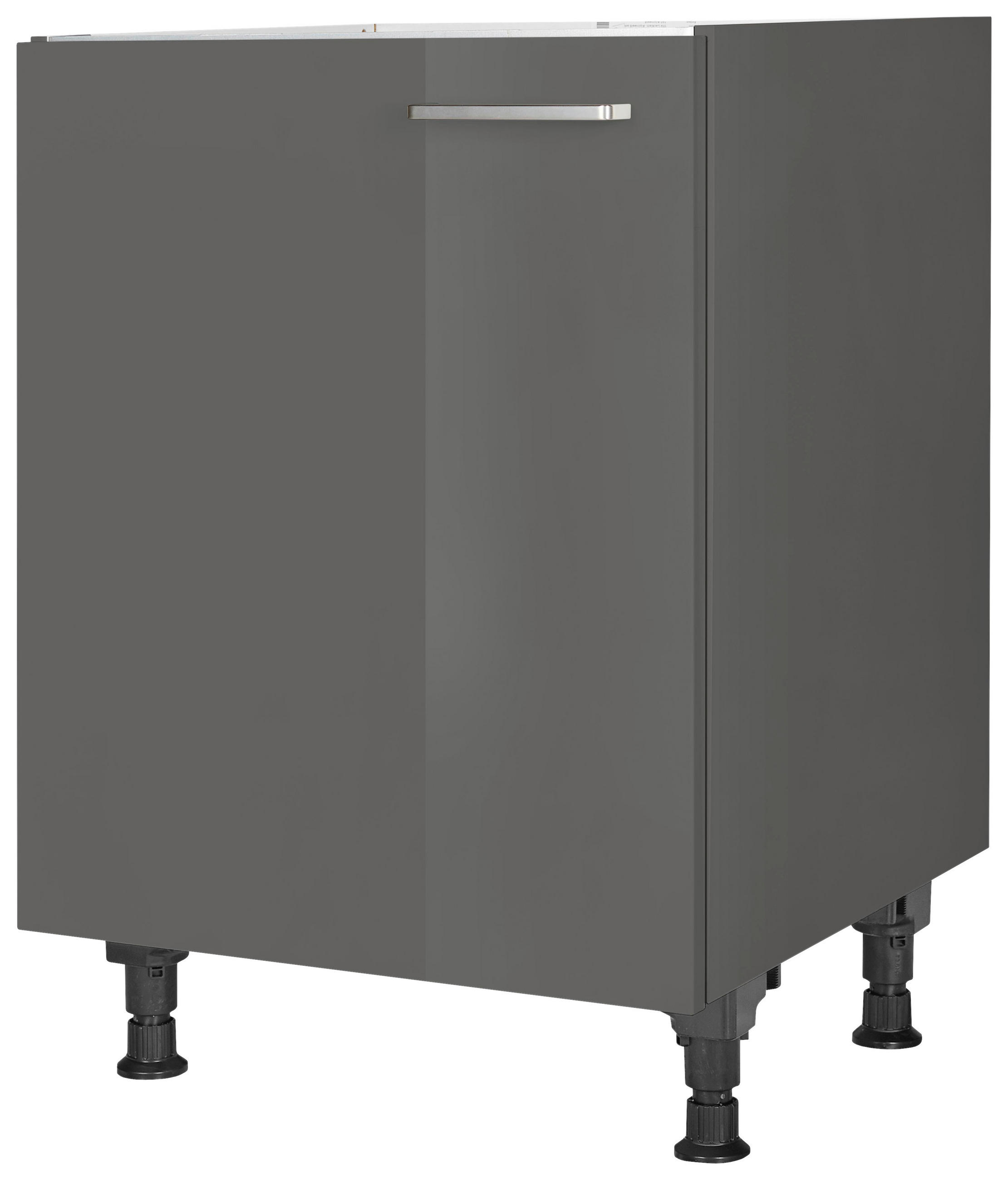 SPÜLENUNTERSCHRANK 60/87/56 cm in Schieferfarben - Schieferfarben/Edelstahlfarben, MODERN, Holzwerkstoff/Metall (60/87/56cm) - Nobilia