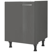 SPÜLENUNTERSCHRANK 60/87/56 cm  in Schieferfarben  - Schieferfarben/Edelstahlfarben, MODERN, Holzwerkstoff/Metall (60/87/56cm) - Nobilia