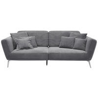 3-SITZER-SOFA Cord Schwarz  - Chromfarben/Schwarz, KONVENTIONELL, Kunststoff/Textil (260/90/125cm) - SetOne by Musterring