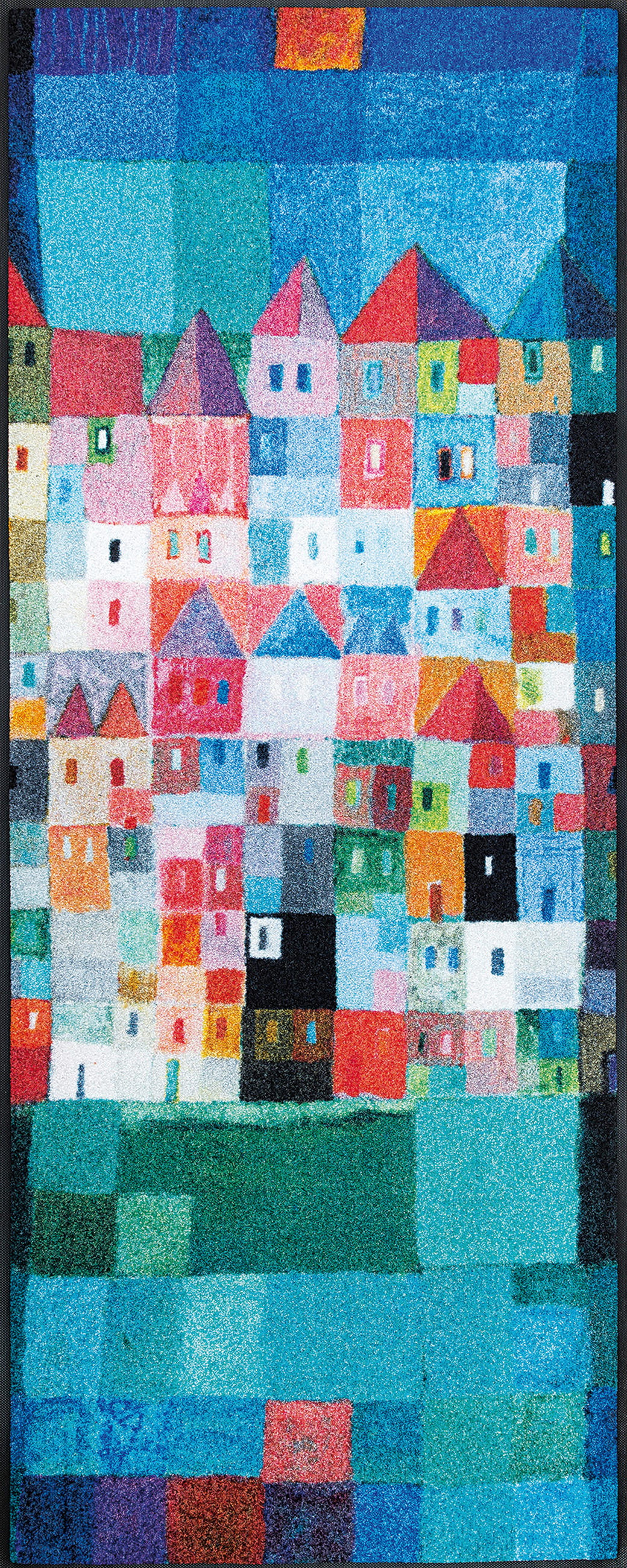 LÄUFER 75/190 cm Colourful Houses  - Multicolor, Trend, Kunststoff (75/190cm) - wash+dry