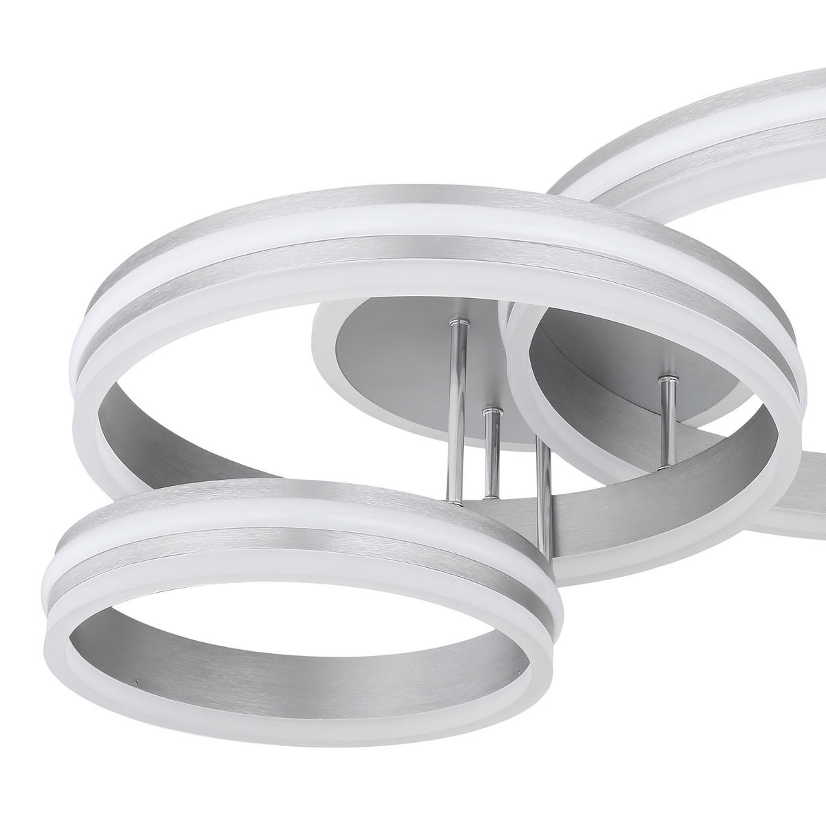 LED-DECKENLEUCHTE 80/60/20 cm   - Opal/Grau, Design, Kunststoff/Metall (80/60/20cm)