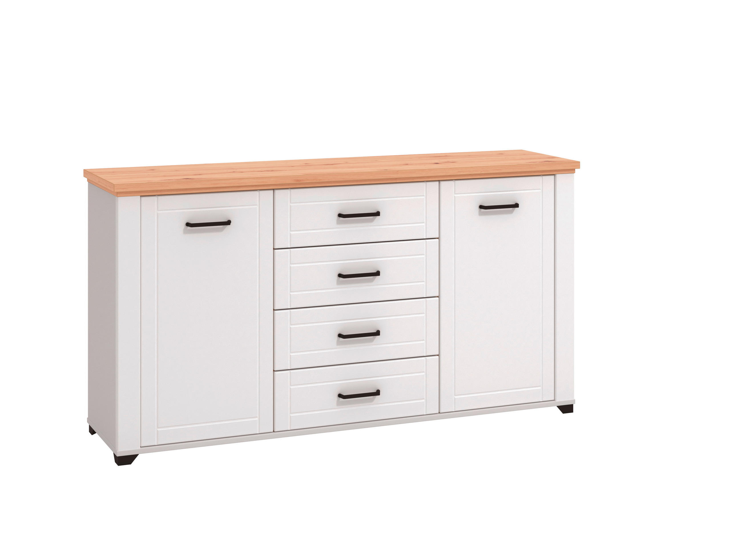 Landscape KOMODA, biela, dub artisan, 161/86/41 cm