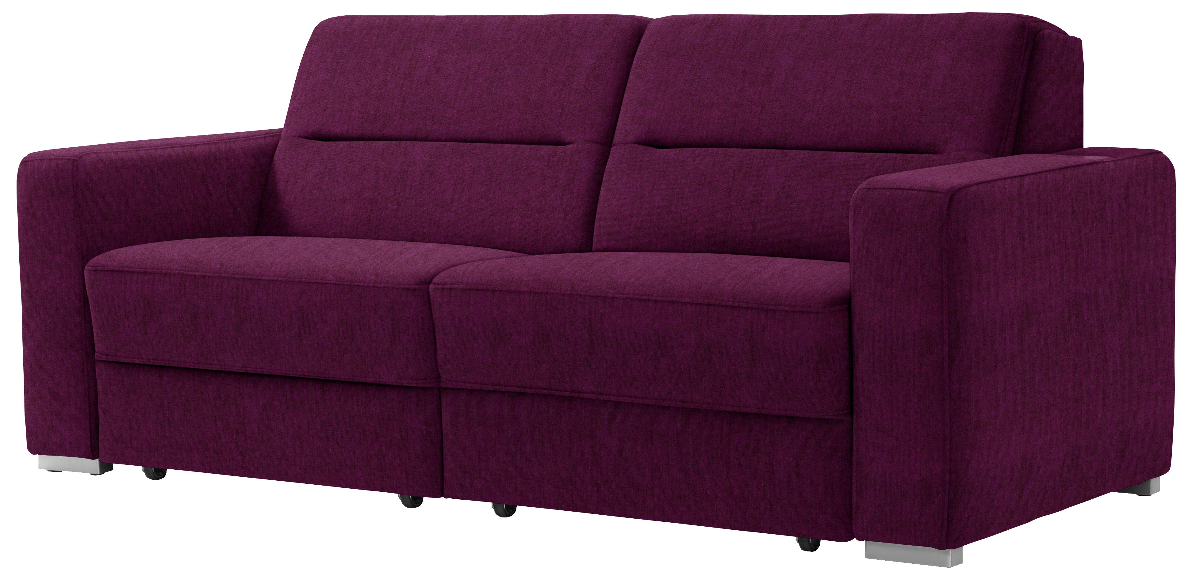 SCHLAFSOFA in Aubergine  - Aubergine, KONVENTIONELL, Textil/Metall (202/86/92cm) - Sedda