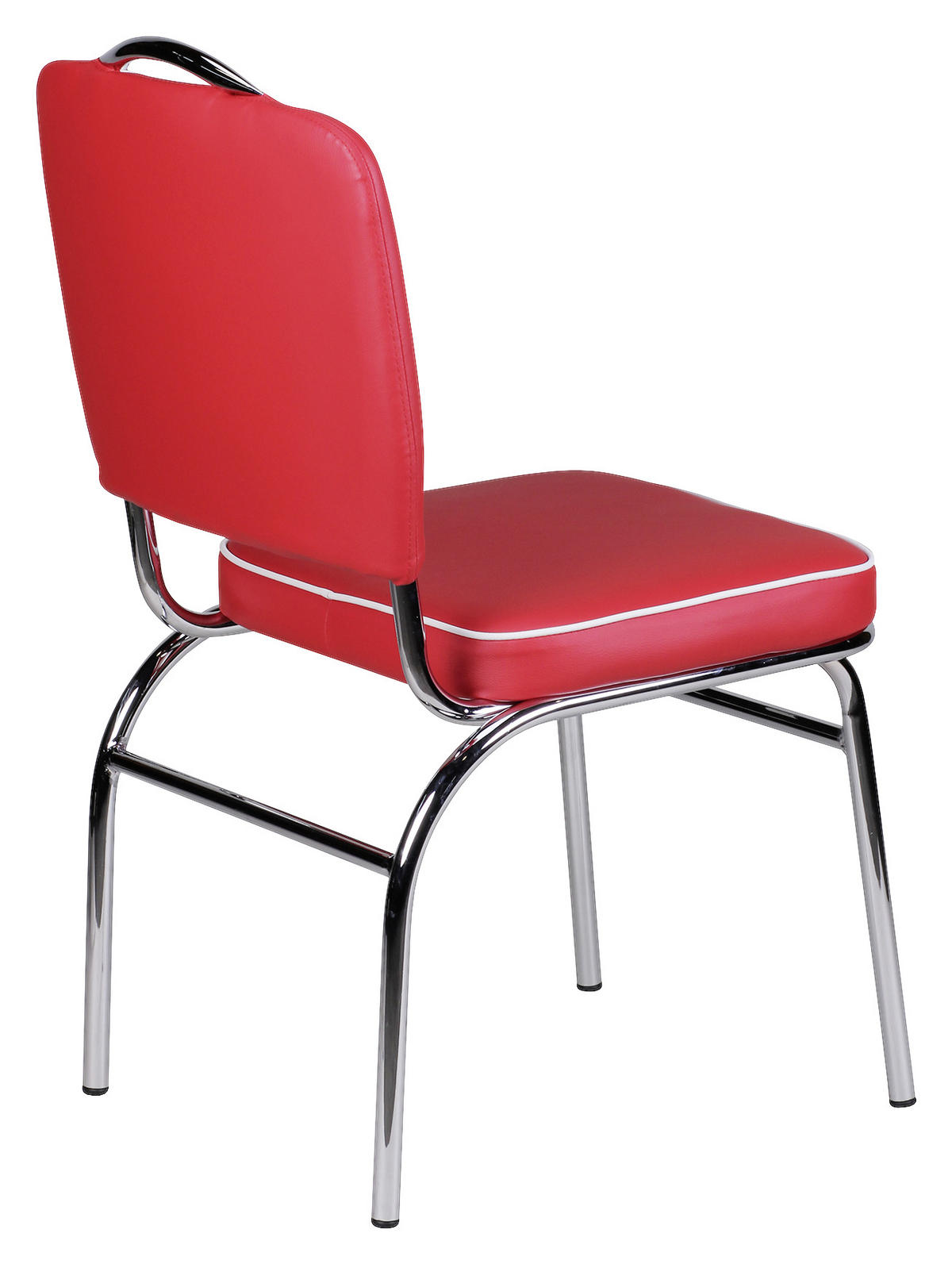 STUHL  in matt  - Weiss/Rot, Modern, Kunststoff/Metall (47/90/45cm) - MID.YOU