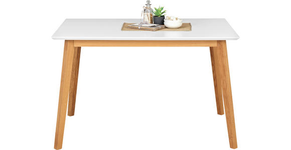 ESSTISCH in Holz, Holzwerkstoff 120/80/75 cm  - Eichefarben/Weiß, Design, Holz/Holzwerkstoff (120/80/75cm) - Carryhome