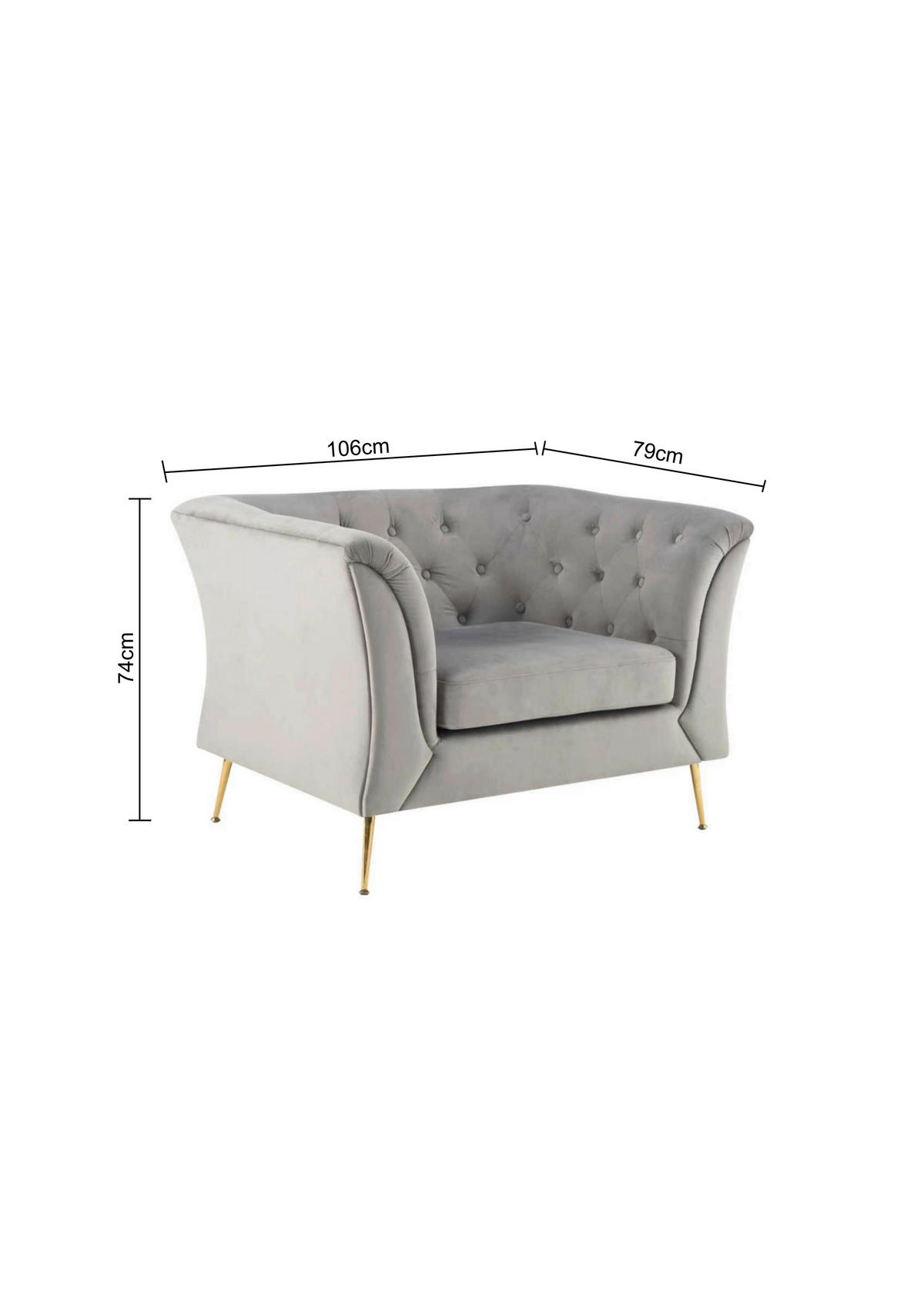 XXL-SESSEL - Goldfarben/Grau, KONVENTIONELL, Textil/Metall (109/80/79cm) - Carryhome