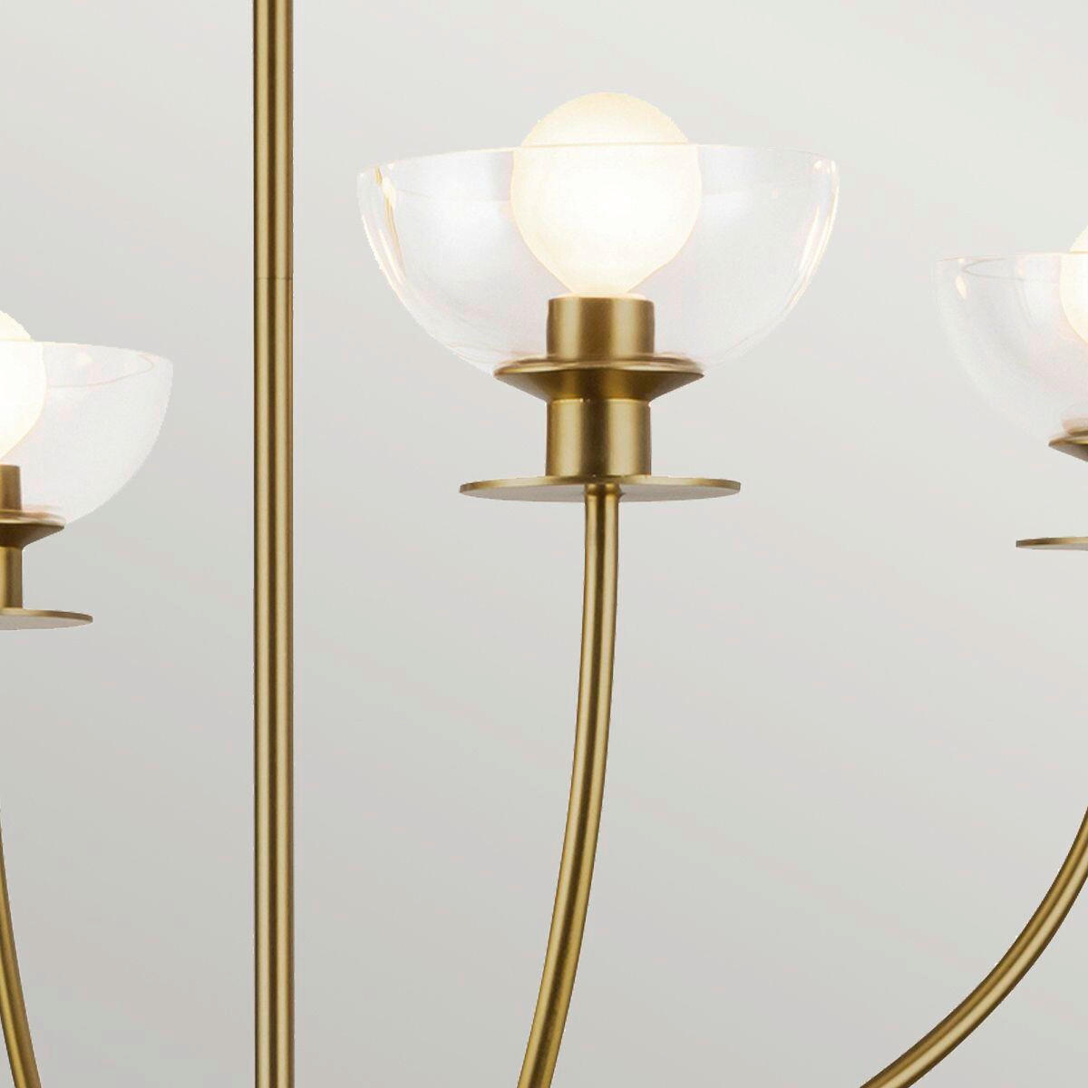 KRONLEUCHTER 38/67,3 cm   - Goldfarben, KONVENTIONELL, Glas/Metall (38/67,3cm) - Elstead Lighting