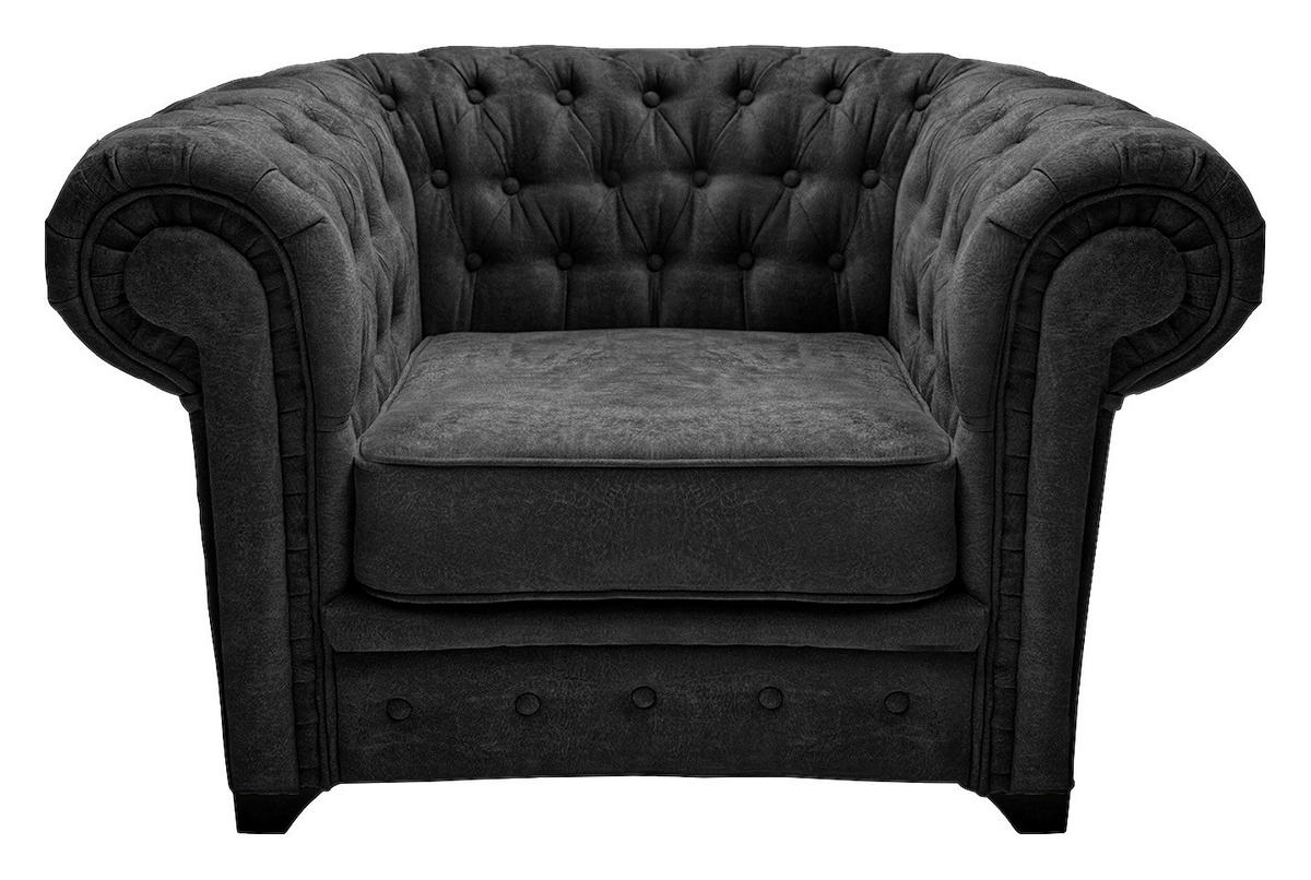 CHESTERFIELD-SESSEL - Anthrazit/Schwarz, KONVENTIONELL, Holz/Holzwerkstoff (91/72/92cm) - Livetastic