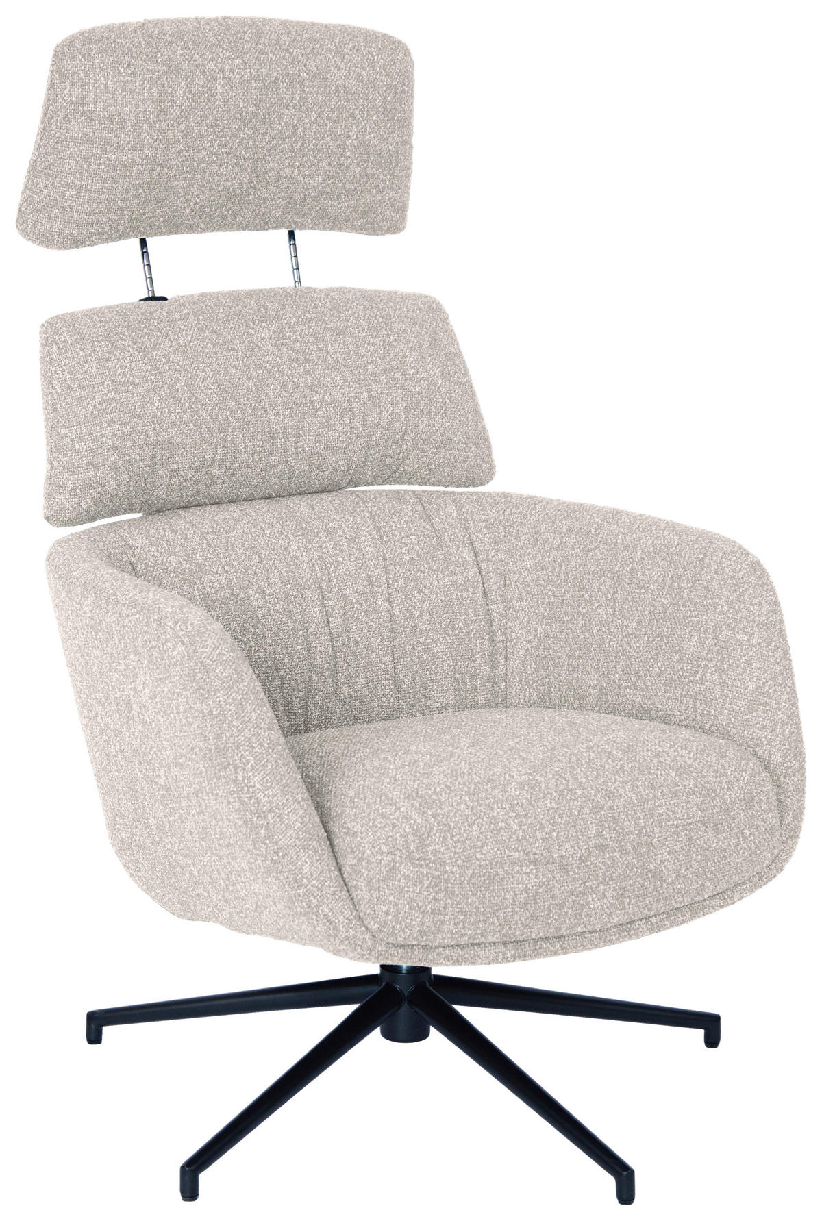 RELAXAČNÉ KRESLO, kov, textil, čierna, béžová - čierna/béžová, Design, kov/textil (73/110/87cm) - Dieter Knoll