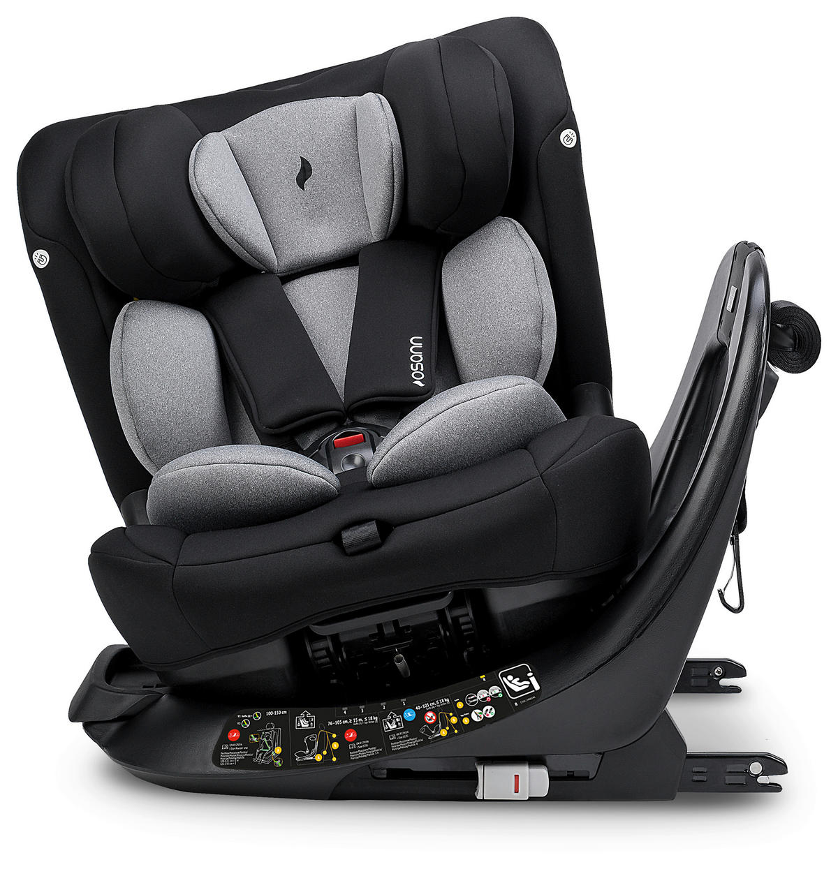 REBOARDER-KINDERSITZ Taos360  - Hellgrau/Schwarz, Basics, Kunststoff/Textil (44/59.5cm) - Osann