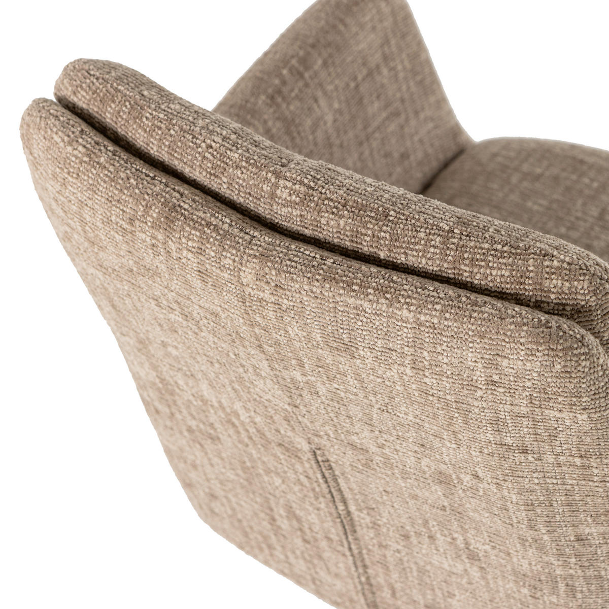 ARMLEHNSTUHL  Sitzfläche 360° drehbar Webstoff  Sandfarben  - Sandfarben/Schwarz, MODERN, Textil/Metall (61/88/63cm) - Livetastic