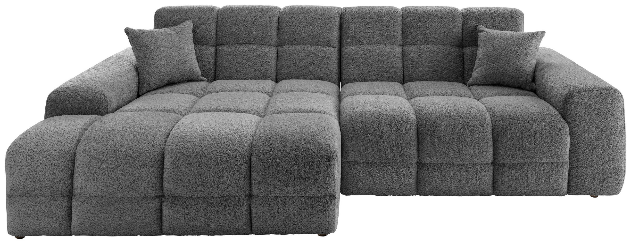 ECKSOFA in Bouclé Anthrazit  152/301 cm  - Anthrazit/Schwarz, MODERN, Kunststoff/Textil (152/301cm) - Livetastic