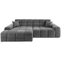 ECKSOFA Anthrazit Bouclé  - Anthrazit/Schwarz, MODERN, Kunststoff/Textil (152/301cm) - Livetastic