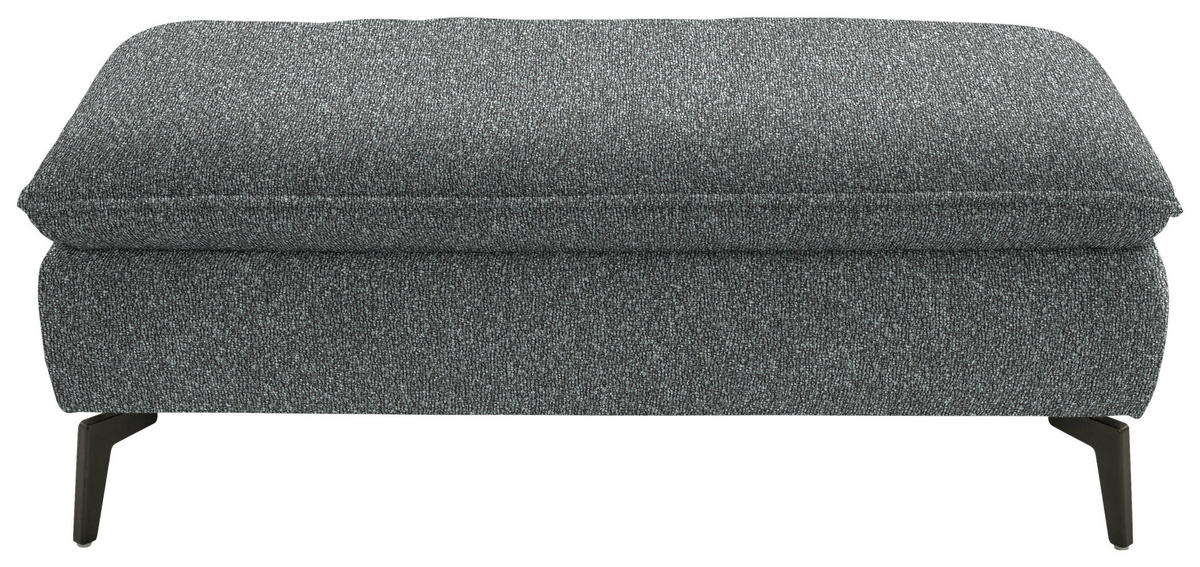 HOCKER in Textil Anthrazit  - Anthrazit/Schwarz, Design, Textil/Metall (130/46/65cm) - Valdera