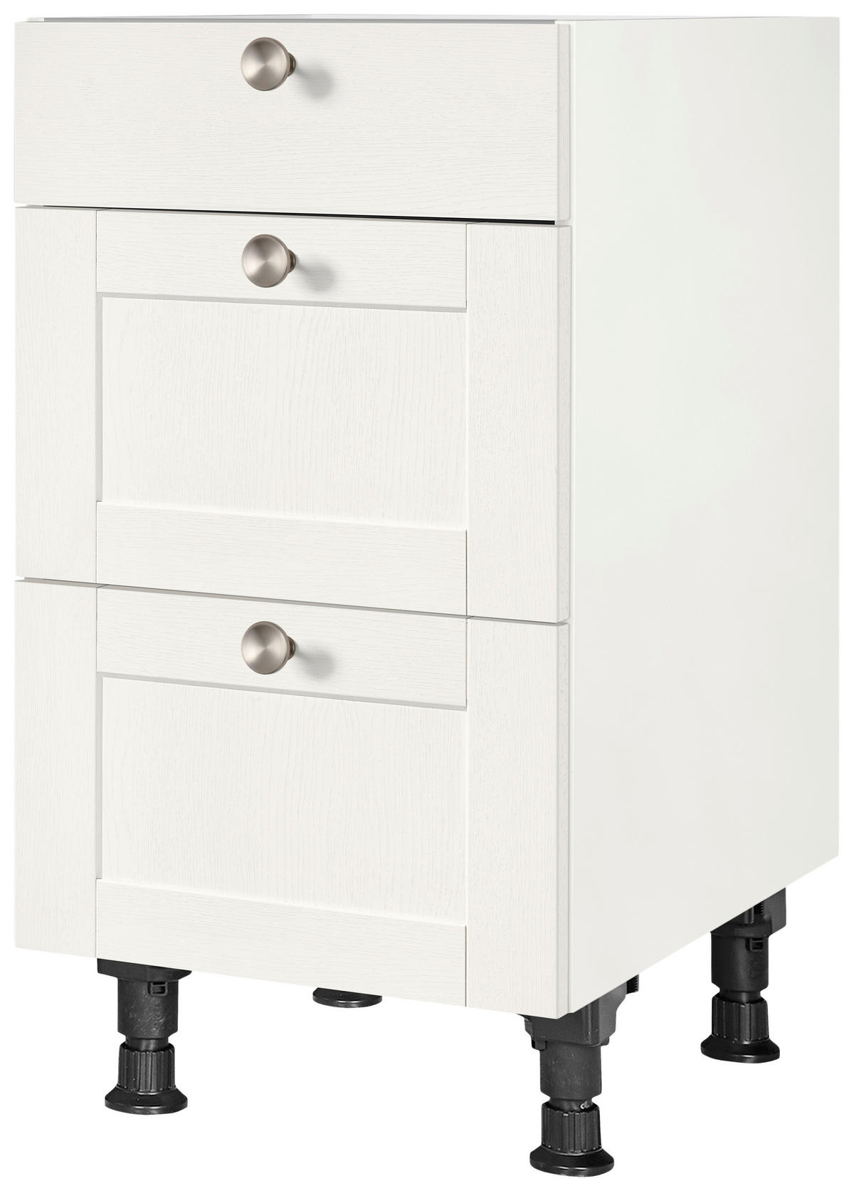 SCHUBKASTENUNTERSCHRANK 45/87/56 cm  in Weiß  - Edelstahlfarben/Weiß, MODERN, Holzwerkstoff/Metall (45/87/56cm) - Nobilia