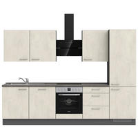 KÜCHENLEERBLOCK 300 cm   in Weiß, Schieferfarben  - Schieferfarben/Edelstahlfarben, MODERN, Holzwerkstoff/Metall (300cm) - Nobilia