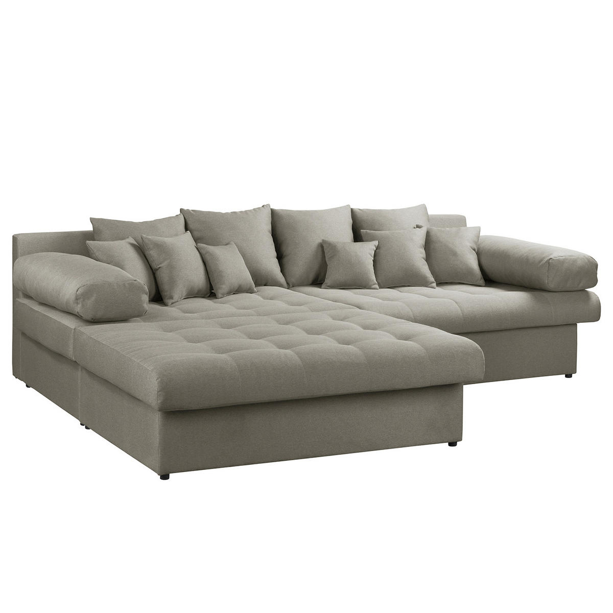 ECKSOFA Naomi in Mikrofaser Taupe Rückenkissen  243/284 cm  - Taupe/Schwarz, Design, Kunststoff/Textil (243/284cm) - P & B