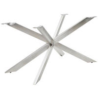 TISCHGESTELL Edelstahlfarben  - Edelstahlfarben, Design, Metall (137,8/76/73cm) - Valdera