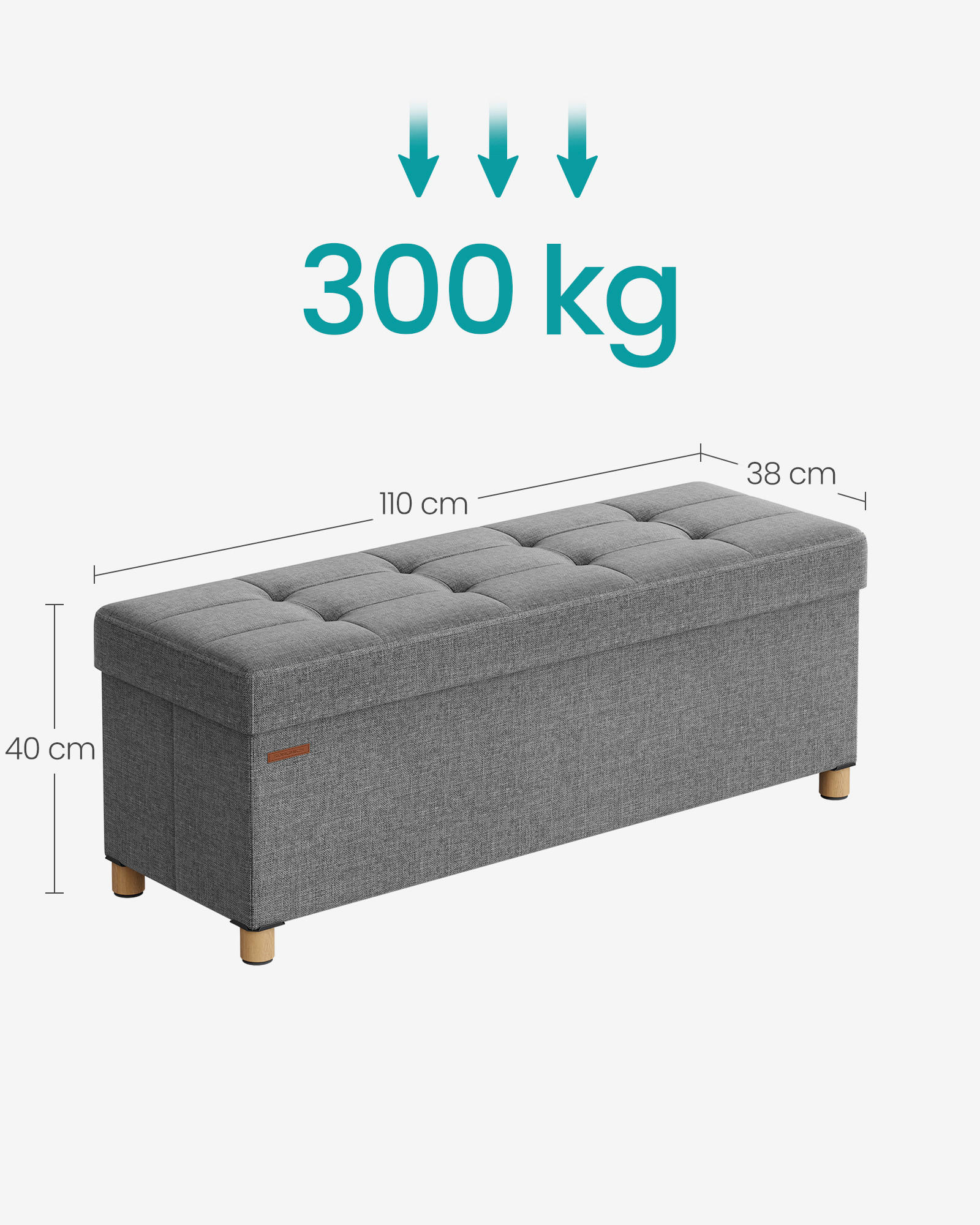 SITZBOX  - Naturfarben/Grau, Basics, Holz/Textil (110/40/38cm)