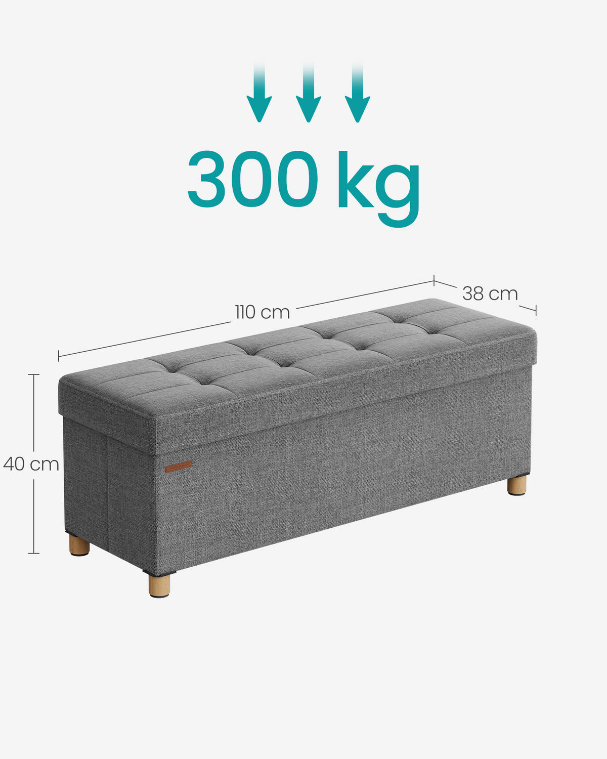 SITZBOX  - Naturfarben/Grau, Basics, Holz/Textil (110/40/38cm)