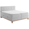 BOXBETT 180/200 cm  in Hellgrau  - Eichefarben/Hellgrau, MODERN, Holz/Textil (180/200cm) - Livetastic