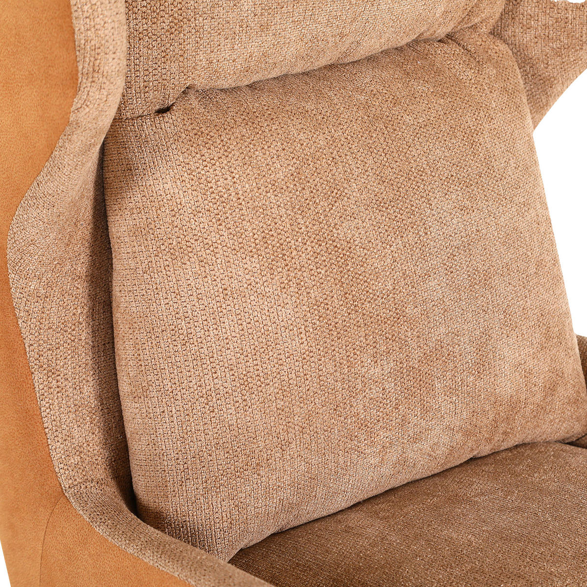 OHRENSESSEL Flachgewebe, Mikrofaser Cognac  - Cognac/Schwarz, KONVENTIONELL, Textil/Metall (75/111/83cm) - Carryhome