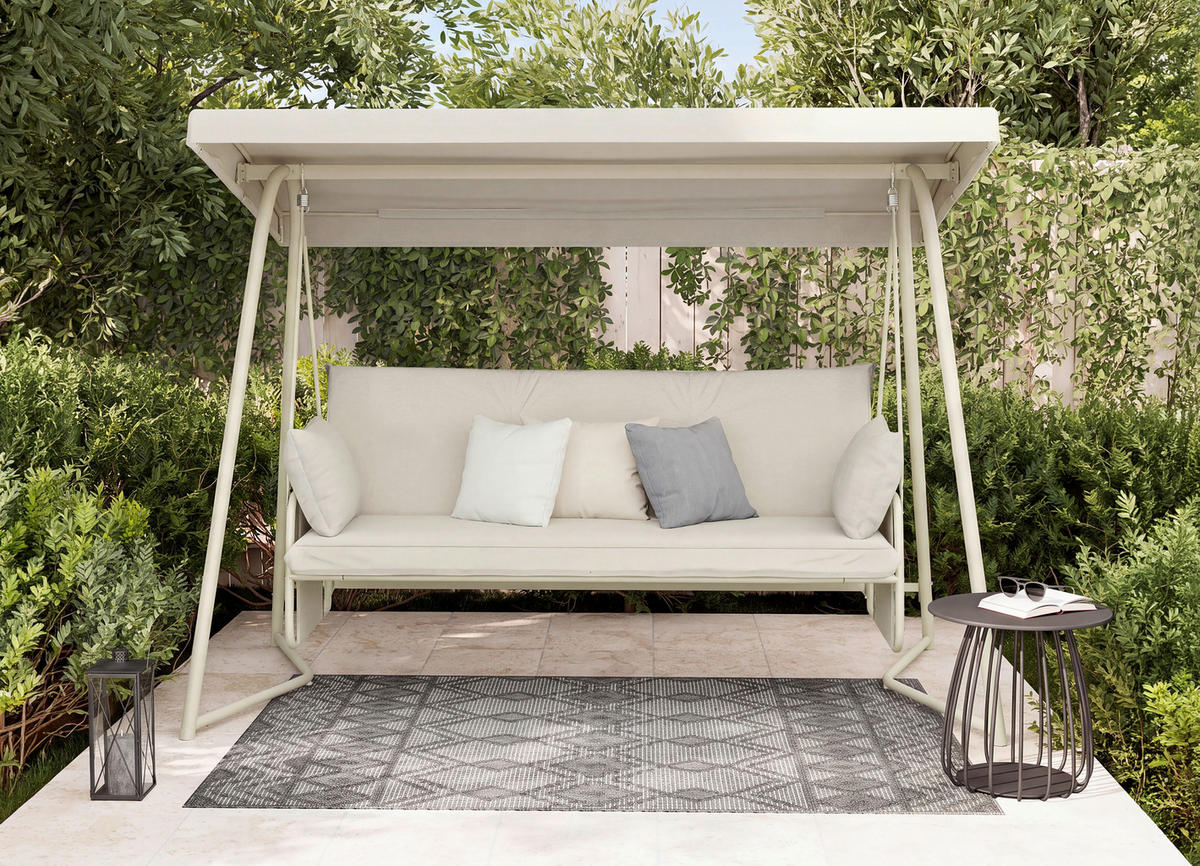 HOLLYWOODSCHAUKEL 248/186/137.5 cm  - Dunkelgrau/Schwarz, MODERN, Textil/Metall (248/186/137.5cm) - Ambia Garden