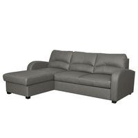 ECKSOFA 168/227 cm TILO in Lederlook Grau Bettkasten  168/227 cm  - Schwarz/Grau, Design, Kunststoff/Textil (168/227cm) - Livetastic