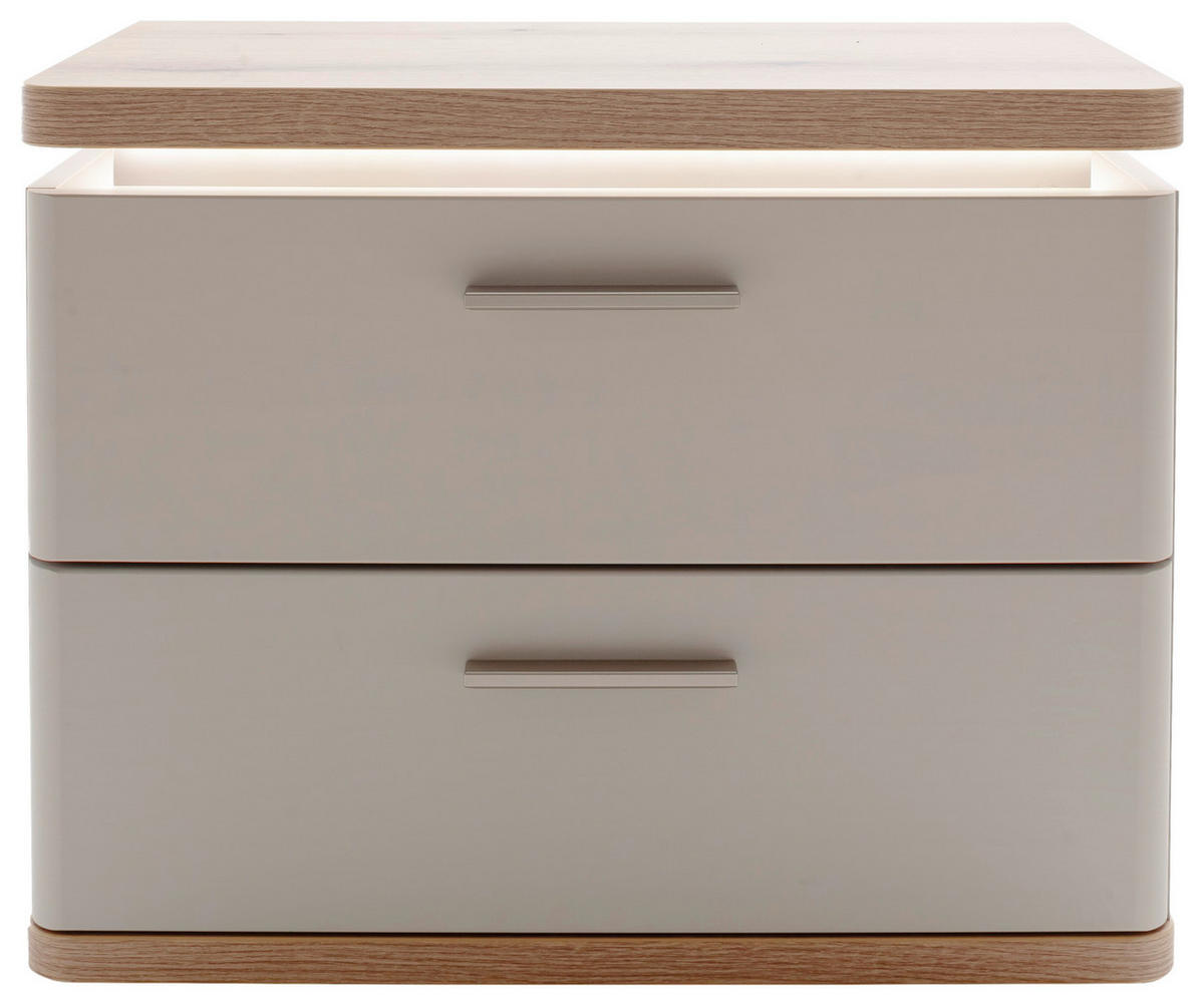 NACHTSCHRANK 60/48/41 cm  - Kaschmir/Eichefarben, Design, Holzwerkstoff/Metall (60/48/41cm) - Venda