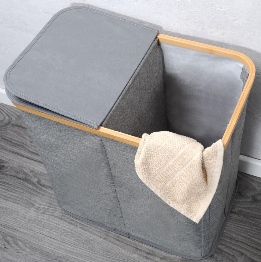 WÄSCHESACK - Grau, MODERN, Holz/Kunststoff (54,50/50/33cm) - Kesper