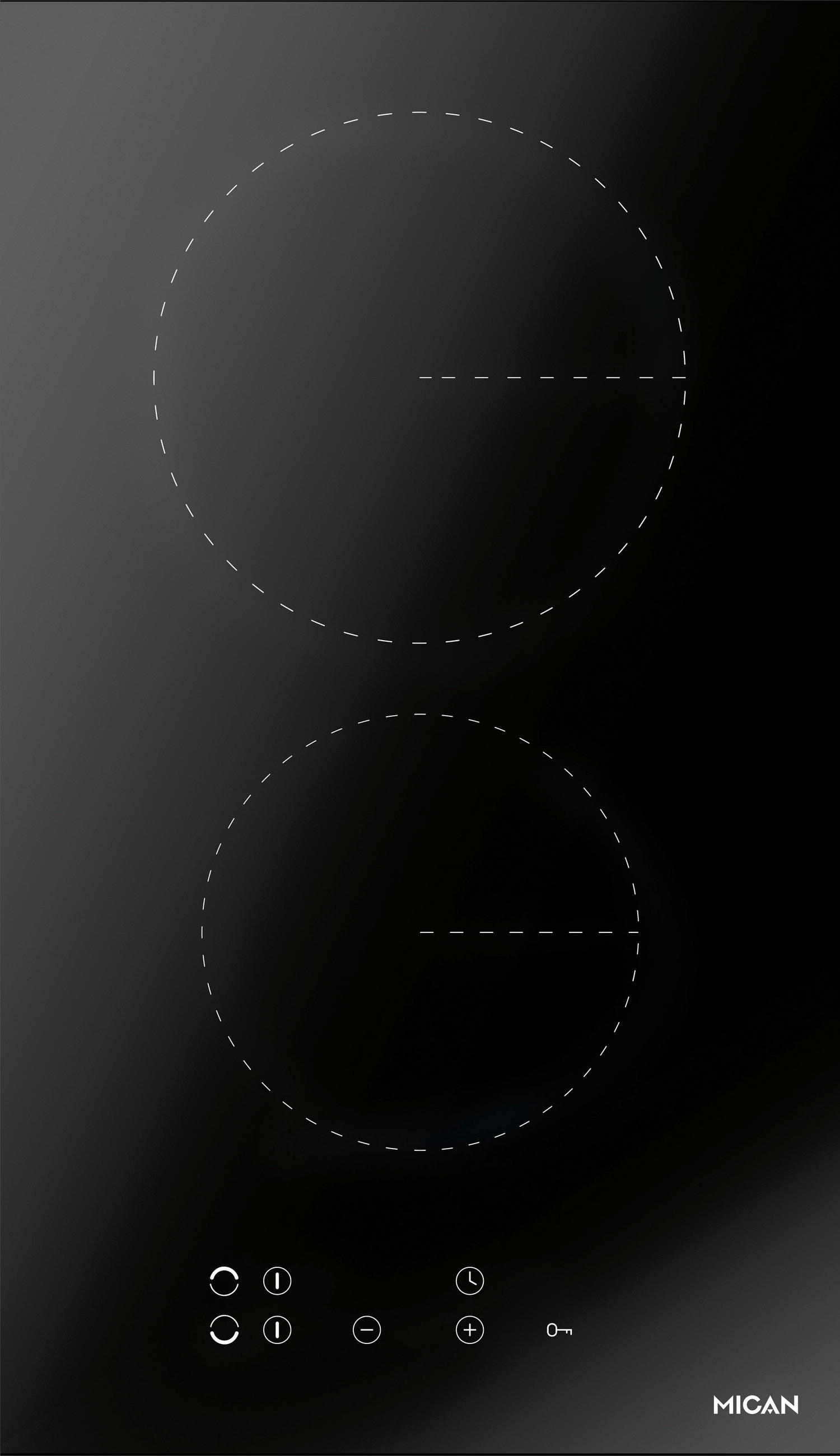 GLASKERAMIKKOCHFELD 70430  - Schwarz, Basics, Glas/Metall (30/6,4/52cm) - Mican