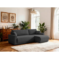 ECKSOFA KIMMY Schwarz Flachgewebe Zierkissen, Rückenkissen, Bettkasten  - Schwarz, Design, Kunststoff/Textil (233/146cm) - P & B