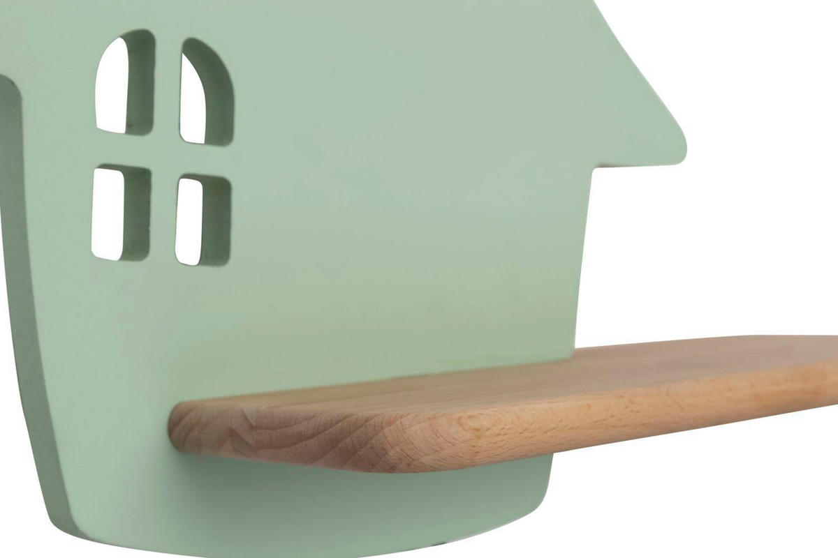 VÄGGLAMPA FÖR BARN House 35/12/26 cm   - mintgrön, Basics, metall/trämaterial (35/12/26cm)
