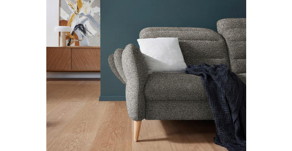 2-SITZER-SOFA in Webstoff Hellbraun - Hellbraun/Eiche Bianco, Design, Holz/Textil (234-262/85-106/98-112cm) - Dieter Knoll