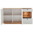 SIDEBOARD Weiß, Wildeiche  180/100/44 cm  - Wildeiche/Anthrazit, Design, Glas/Holz (180/100/44cm) - Novel