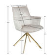 ARMLEHNSTUHL  Stoffauswahl, Sitzfläche 360° drehbar, automatische Rückholfunktion Samt  Goldfarben, Beige  - Beige/Goldfarben, Design, Textil/Metall (59/89.5/63cm) - Novel