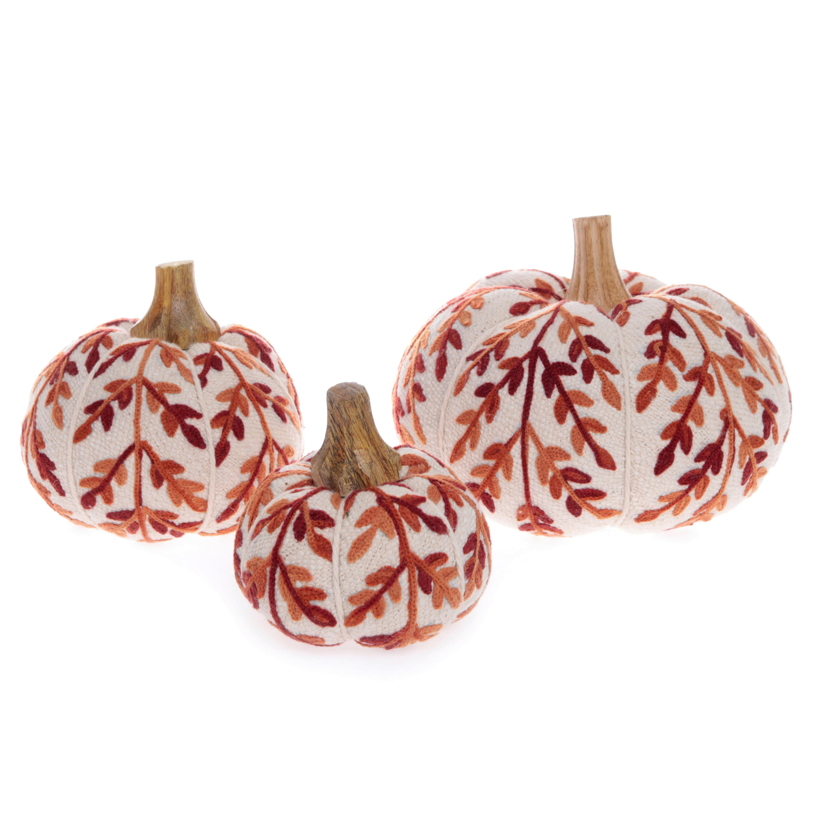 DEKOKÜRBIS - Creme/Orange, LIFESTYLE, Textil (Ø10/11cm)