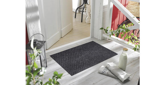 FUßMATTE 45/75 cm - Dunkelgrau, KONVENTIONELL, Kunststoff/Textil (45/75cm) - Esposa