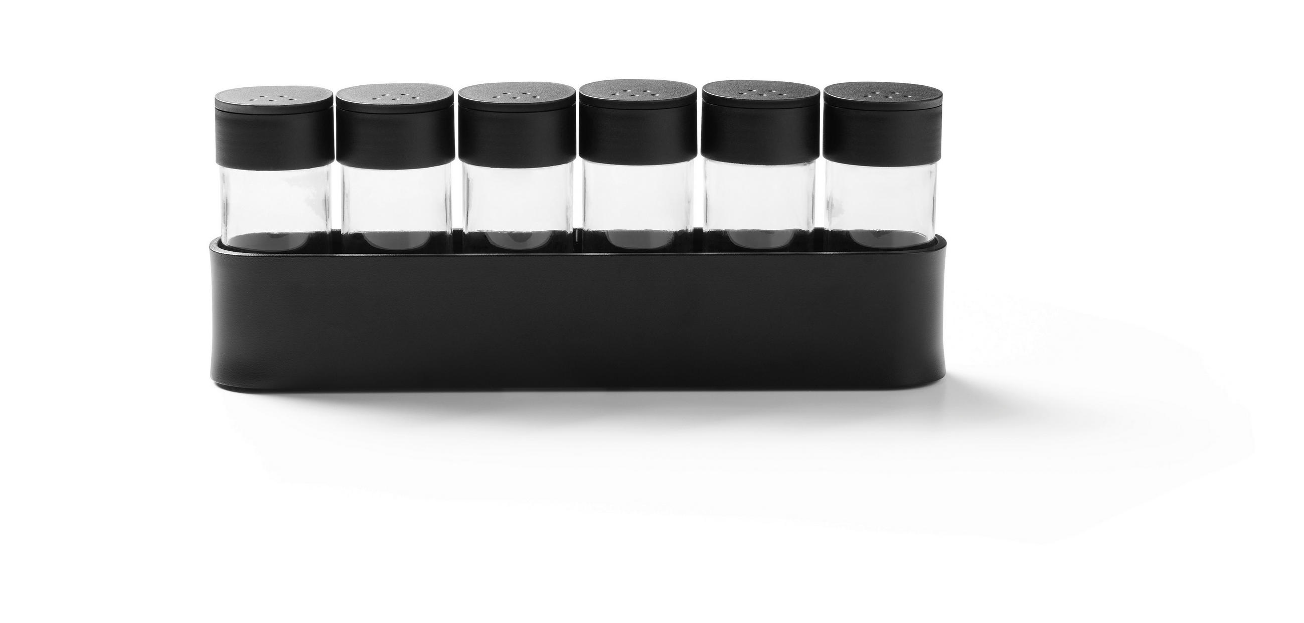 KRYDDBURKAR SET - svart/transparent, Design, metall/glas - Best Price