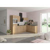 ECKKÜCHE 270/200 cm  in Eichefarben  - Edelstahlfarben/Eichefarben, Basics, Holzwerkstoff/Metall (270/200cm) - Optifit