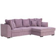 ECKSOFA  in Cord Pflaume  259/174 cm  - Pflaume/Schwarz, Design, Kunststoff/Textil (259/174cm) - Cantus